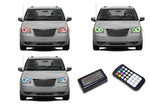 Chrysler-Town & Country-2005, 2006, 2007, 2008, 2009, 2010-LED-Halo-Headlights-RGB-Colorfuse RF Remote-CH-TC0510-V3HCFRF
