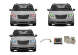 Chrysler-Town & Country-2005, 2006, 2007, 2008, 2009, 2010-LED-Halo-Headlights-RGB-IR Remote-CH-TC0510-V3HIR