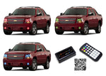 Chevrolet-Avalanche-2007, 2008, 2009, 2010, 2011, 2012, 2013-LED-Halo-Headlights and Fog Lights-RGB-Bluetooth RF Remote-CY-AV0713-V3HFBTRF