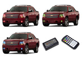 Chevrolet-Avalanche-2007, 2008, 2009, 2010, 2011, 2012, 2013-LED-Halo-Headlights and Fog Lights-RGB-Colorfuse RF Remote-CY-AV0713-V3HFCFRF