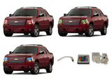 Chevrolet-Avalanche-2007, 2008, 2009, 2010, 2011, 2012, 2013-LED-Halo-Headlights-RGB-IR Remote-CY-AV0713-V3HIR