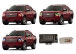 Chevrolet-Avalanche-2007, 2008, 2009, 2010, 2011, 2012, 2013-LED-Halo-Headlights-RGB-RF Remote-CY-AV0713-V3HRF