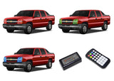 Chevrolet-Avalanche-2003, 2004, 2005, 2006-LED-Halo-Headlights-RGB-Colorfuse RF Remote-CY-AVNC0306-V3HCFRF