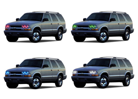 Chevrolet-Blazer-1998, 1999, 2000, 2001, 2002, 2003, 2004-LED-Halo-Headlights-RGB-No Remote-CY-BL9804-V3H