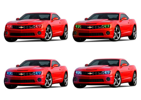 Chevrolet-Camaro-2010, 2011, 2012, 2013-LED-Halo-Headlights-RGB-No Remote-CY-CANR1013-V3H