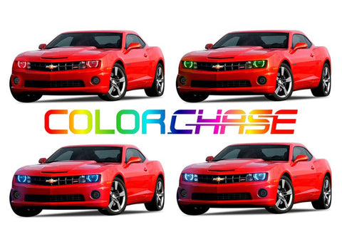 Chevrolet-Camaro-2010, 2011, 2012, 2013-LED-Halo-Headlights-ColorChase-No Remote-CY-CARS1013-CCH