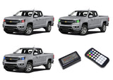 Chevrolet-Colorado-2015, 2016-LED-Halo-Headlights-RGB-Colorfuse RF Remote-CY-CRP1516-V3HCFRF