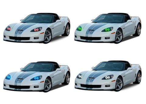 Chevrolet-Corvette-2005, 2006, 2007, 2008, 2009, 2010, 2011, 2012, 2013-LED-Halo-Headlights-RGB-No Remote-CY-CV0513-V3H