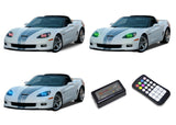 Chevrolet-Corvette-2005, 2006, 2007, 2008, 2009, 2010, 2011, 2012, 2013-LED-Halo-Headlights-RGB-Colorfuse RF Remote-CY-CV0513-V3HCFRF