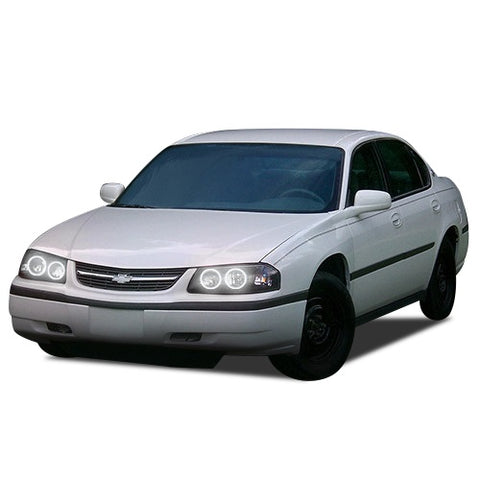 Chevrolet-Impala-2000, 2001, 2002, 2003, 2004, 2005-LED-Halo-Headlights-White-RF Remote White-CY-IM0005-WHRF