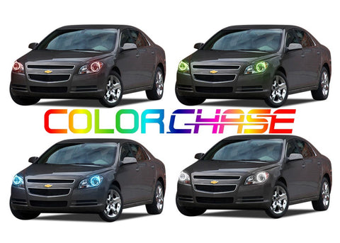 Chevrolet-Malibu-2008, 2009, 2010, 2011, 2012-LED-Halo-Headlights-ColorChase-No Remote-CY-MB0812-CCH
