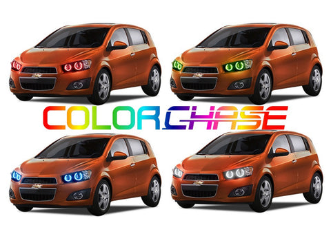 Chevrolet-Sonic-2012, 2013, 2014, 2015, 2016-LED-Halo-Headlights-ColorChase-No Remote-CY-SO1216-CCH