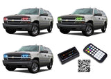 Chevrolet-Suburban-2000, 2001, 2002, 2003, 2004, 2005, 2006-LED-Halo-Headlights-RGB-Bluetooth RF Remote-CY-SU0006-V3HBTRF