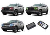 Chevrolet-Suburban-2000, 2001, 2002, 2003, 2004, 2005, 2006-LED-Halo-Headlights-RGB-Colorfuse RF Remote-CY-SU0006-V3HCFRF