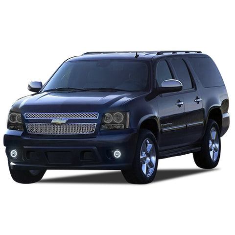 Chevrolet-Suburban-2007, 2008, 2009, 2010, 2011, 2012, 2013-LED-Halo-Fog Lights-White-RF Remote White-CY-SU0713-WFRF
