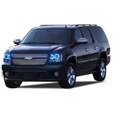 Chevrolet-Suburban-2007, 2008, 2009, 2010, 2011, 2012, 2013-LED-Halo-Headlights-RGB-Bluetooth RF Remote-CY-SU0713-V3HBTRF