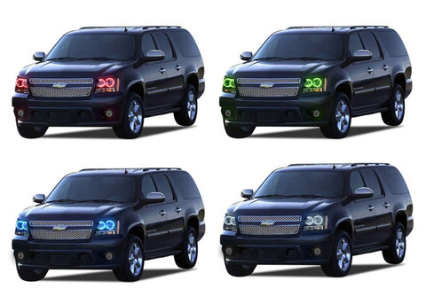 Chevrolet-Suburban-2007, 2008, 2009, 2010, 2011, 2012, 2013-LED-Halo-Headlights-RGB-No Remote-CY-SU0713-V3H