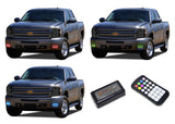 Chevrolet-Silverado-2007, 2008, 2009, 2010, 2011, 2012, 2013-LED-Halo-Headlights-RGB-Colorfuse RF Remote-CY-SV0713-V3HCFRF