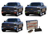 Chevrolet-Silverado-2007, 2008, 2009, 2010, 2011, 2012, 2013-LED-Halo-Headlights-RGB-WiFi Remote-CY-SV0713-V3HWI