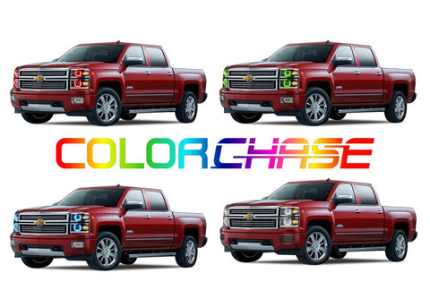 Chevrolet-Silverado-2014, 2015-LED-Halo-Headlights-ColorChase-No Remote-CY-SV1415P-CCH