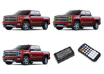 Chevrolet-Silverado-2014, 2015-LED-Halo-Headlights-RGB-Colorfuse RF Remote-CY-SV1415P-V3HCFRF
