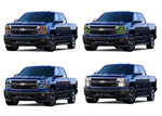 Chevrolet-Silverado-2014, 2015, 2016-LED-Halo-Headlights-RGB-No Remote-CY-SVNP1416-V3H