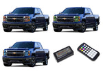 Chevrolet-Silverado-2014, 2015, 2016-LED-Halo-Headlights-RGB-Colorfuse RF Remote-CY-SVNP1416-V3HCFRF