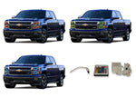 Chevrolet-Silverado-2014, 2015, 2016-LED-Halo-Headlights-RGB-IR Remote-CY-SVNP1416-V3HIR