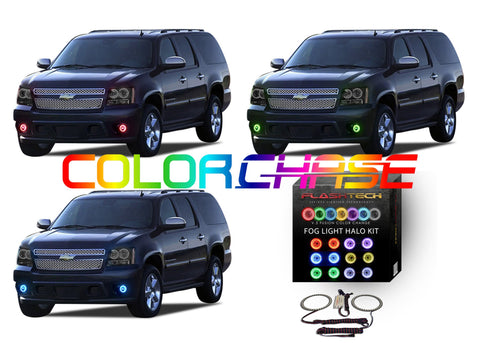 Chevrolet-Tahoe-2007, 2008, 2009, 2010, 2011, 2012, 2013-LED-Halo-Fog Lights-ColorChase-No Remote-CY-TA0713-CCF