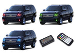 Chevrolet-Tahoe-2007, 2008, 2009, 2010, 2011, 2012, 2013-LED-Halo-Headlights and Fog Lights-RGB-Colorfuse RF Remote-CY-TA0713-V3HFCFRF