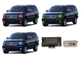 Chevrolet-Tahoe-2007, 2008, 2009, 2010, 2011, 2012, 2013-LED-Halo-Headlights and Fog Lights-RGB-RF Remote-CY-TA0713-V3HFRF