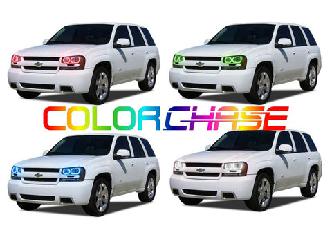 Chevrolet-Trailblazer-2002, 2003, 2004, 2005, 2006, 2007, 2008, 2009-LED-Halo-Headlights-ColorChase-No Remote-CY-TR0209-CCH