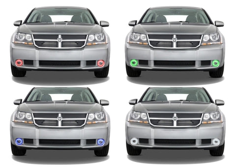 Dodge-Avenger-2008, 2009, 2010-LED-Halo-Fog Lights-RGB-No Remote-DO-AV0810-V3F