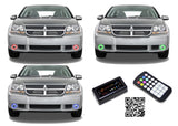 Dodge-Avenger-2008, 2009, 2010-LED-Halo-Fog Lights-RGB-Bluetooth RF Remote-DO-AV0810-V3FBTRF