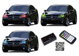 Dodge-Avenger-2008, 2009, 2010, 2011, 2012, 2013, 2014, 2015-LED-Halo-Headlights-RGB-Bluetooth RF Remote-DO-AV0815-V3HBTRF