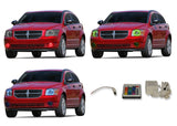 Dodge-Caliber-2007, 2008, 2009, 2010, 2011, 2012-LED-Halo-Headlights-RGB-IR Remote-DO-CB0712-V3HIR