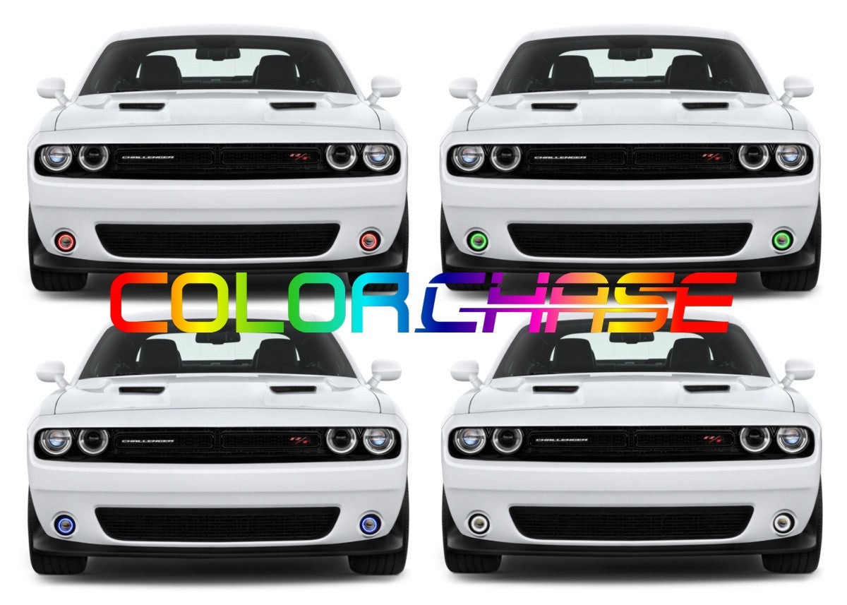 Dodge-Challenger-2015, 2016, 2017, 2018, 2019-LED-Halo-Fog Lights-ColorChase-No Remote-DO-CL01519-CCF-WPE