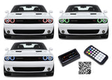 Dodge-Challenger-2015, 2016, 2017, 2018, 2019-LED-Halo-Headlights-RGB-Bluetooth RF Remote-DO-CL01519-V3HBTRF-WPE