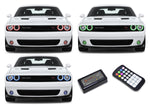 Dodge-Challenger-2015, 2016, 2017, 2018, 2019-LED-Halo-Headlights and Fog Lights-RGB-Colorfuse RF Remote-DO-CL01519-V3HFCFRF-WPE
