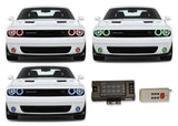Dodge-Challenger-2015, 2016, 2017, 2018, 2019-LED-Halo-Headlights and Fog Lights-RGB-RF Remote-DO-CL01519-V3HFRF-WPE