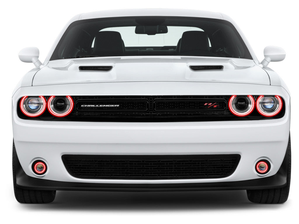 Dodge-Challenger-2015, 2016, 2017, 2018, 2019-LED-Halo-Headlights and Fog Lights-ColorChase-No Remote-DO-CL01519-CCHF-WPE