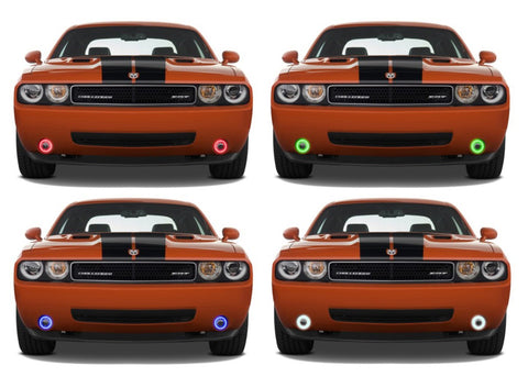 Dodge-Challenger-2008, 2009, 2010, 2011, 2012, 2013, 2014-LED-Halo-Fog Lights-RGB-No Remote-DO-CL0814-V3F-WPE