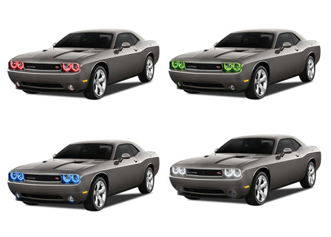 Dodge-Challenger-2008, 2009, 2010, 2011, 2012, 2013, 2014-LED-Halo-Headlights-RGB-No Remote-DO-CLNP0814-V3H