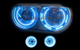 Dodge-Challenger-2008, 2009, 2010, 2011, 2012, 2013-LED-Halo-Headlights and Fog Lights-RGB-Bluetooth RF Remote-DO-CLP0814-V3HFBTRF