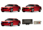 Dodge-Charger-2005, 2006, 2007, 2008, 2009, 2010-LED-Halo-Headlights and Fog Lights-RGB-RF Remote-DO-CR0510-V3HFRF