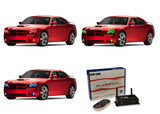 Dodge-Charger-2005, 2006, 2007, 2008, 2009, 2010-LED-Halo-Headlights and Fog Lights-RGB-WiFi Remote-DO-CR0510-V3HFWI