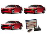 Dodge-Charger-2005, 2006, 2007, 2008, 2009, 2010-LED-Halo-Headlights-RGB-WiFi Remote-DO-CR0510-V3HWI