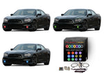 Dodge-Charger-2011, 2012, 2013, 2014-LED-Halo-Fog Lights-RGB-IR Remote-DO-CR1114-V3FIR