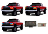 Dodge-Dakota-1991, 1992, 1993, 1994, 1995, 1996-LED-Halo-Headlights-RGB-RF Remote-DO-DK9196-V3HRF