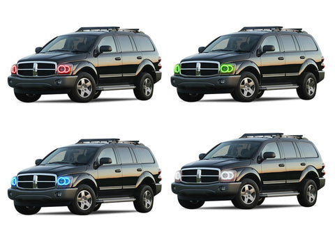 Dodge-Durango-2004, 2005, 2006-LED-Halo-Headlights-RGB-No Remote-DO-DU0406-V3H